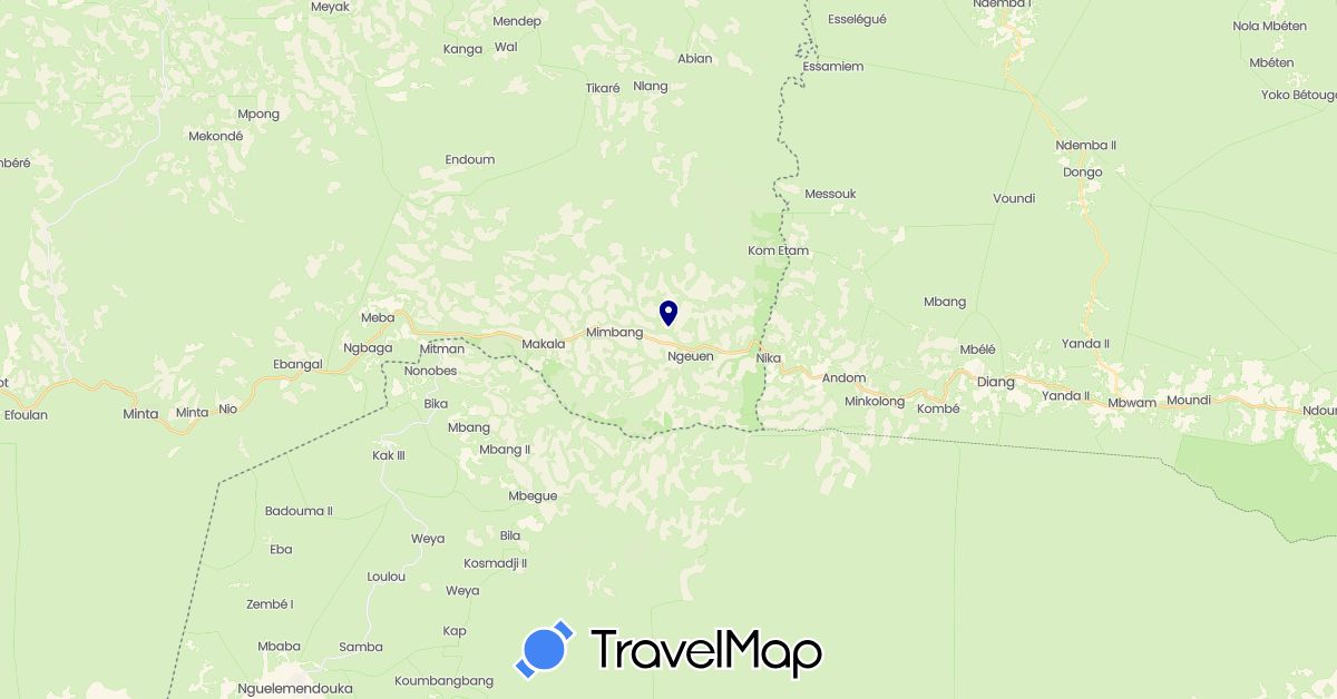 TravelMap itinerary: driving in Cameroon (Africa)